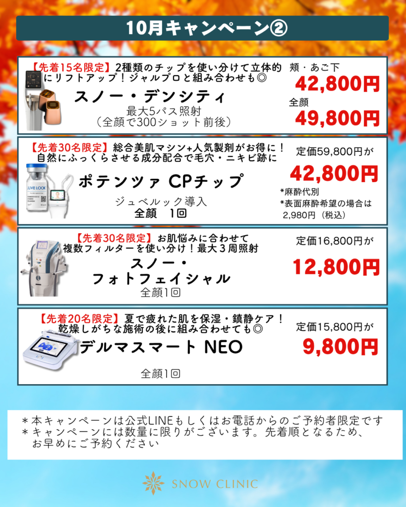 スノー・デンシティ、ポテンツァCPチップ ジュベルック導入、スノー・フォトフェイシャル、デルマスマートneo